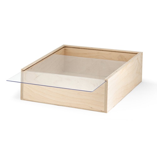 Boîte en bois avec couvercle transparent