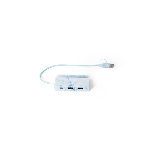 Concentrateur USB bleu avec plusieurs ports