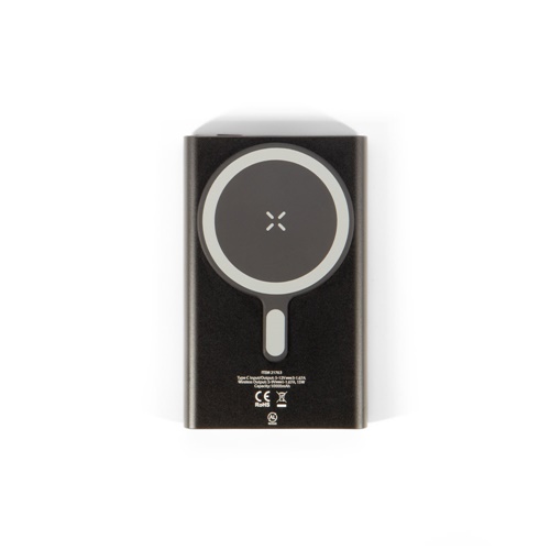 Batterie externe noire avec chargeur sans fil