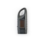 Lampe torche solaire portable noire avec mousqueton