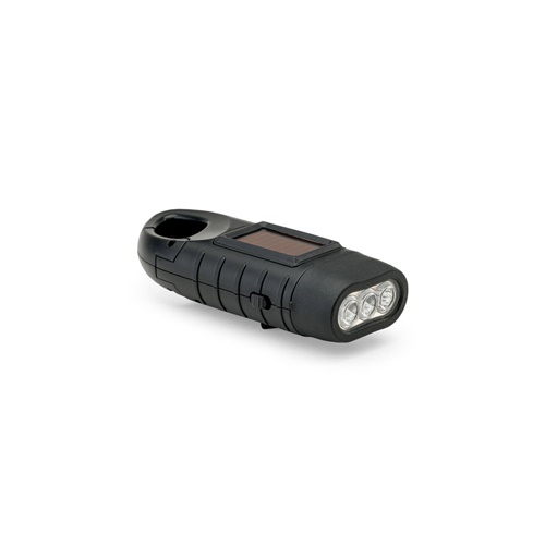 Lampe de poche solaire noire portable