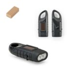 Lampe torche noire rechargeable à énergie solaire