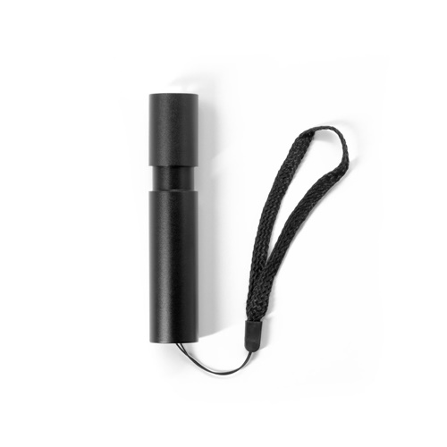 Petite lampe torche noire avec dragonne