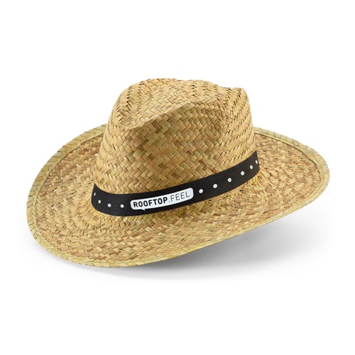Chapeau de paille avec bande noire décorative