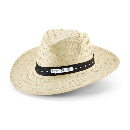 Chapeau de paille avec bande noire décorative