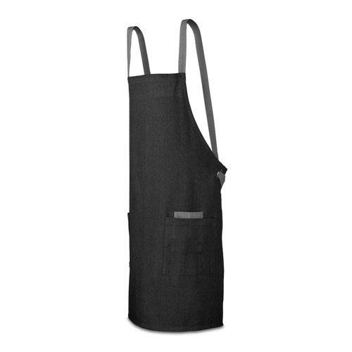 Tablier de cuisine noir avec poche avant