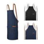 Tabliers de cuisine en tissu avec poches avant.