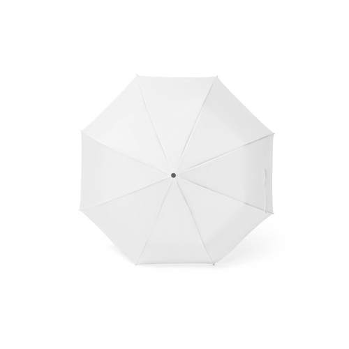 Parapluie blanc ouvert vu de dessus