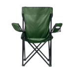 Chaise pliante verte avec porte-gobelet