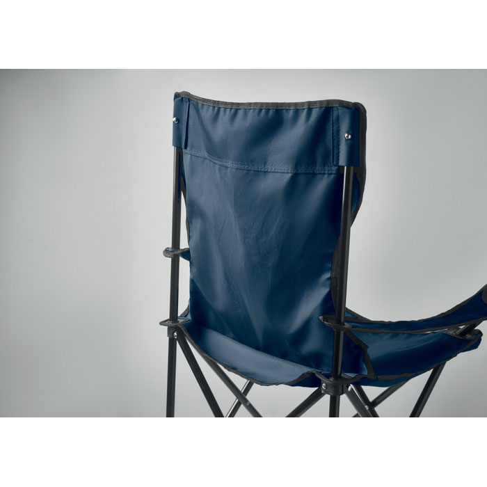 Chaise pliante de camping bleue en tissu