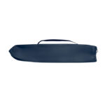 Sac de transport bleu avec poignée.