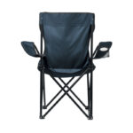 Chaise pliante de camping noire avec porte-gobelet