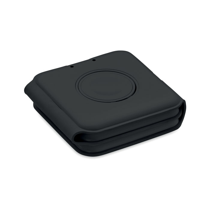 Tasse pliable noire en silicone compacte