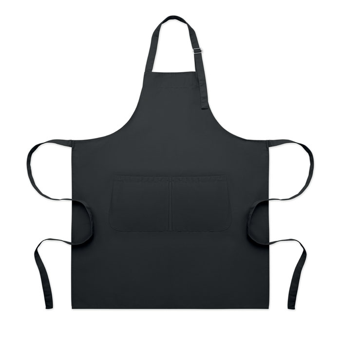 Tablier de cuisine noir avec poches avant