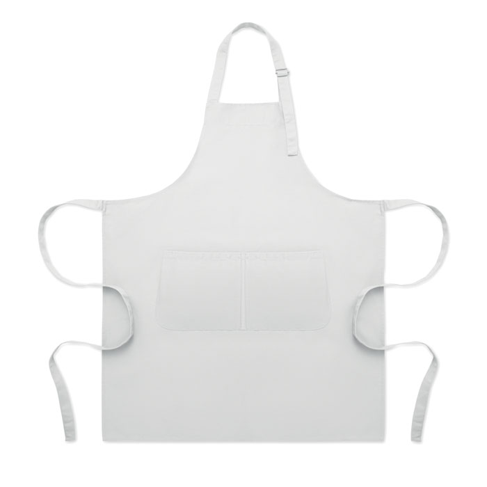 Tablier de cuisine blanc avec poches frontales