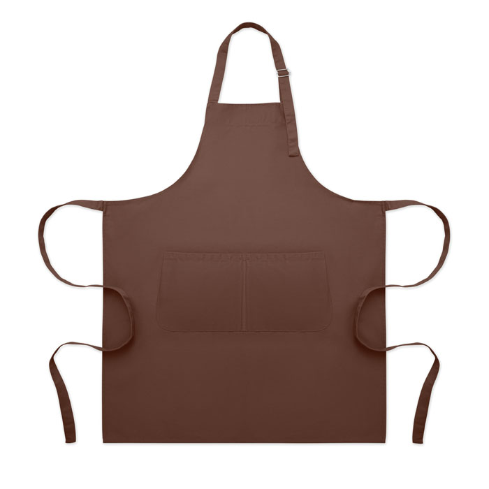 Tablier de cuisine marron avec poches avant