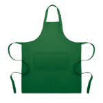 Tablier de cuisine vert avec poches avant