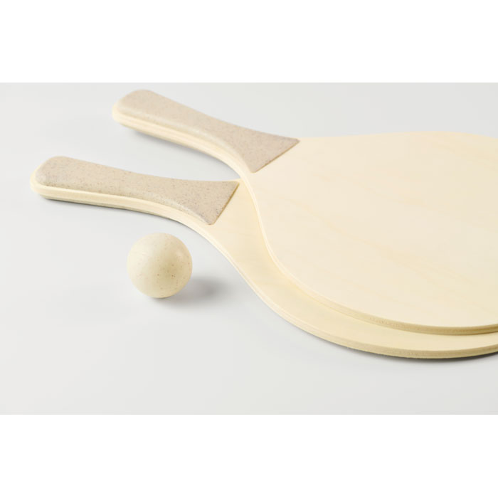 Raquettes de plage en bois avec balle