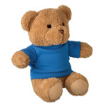 Ourson en peluche brun avec t-shirt bleu