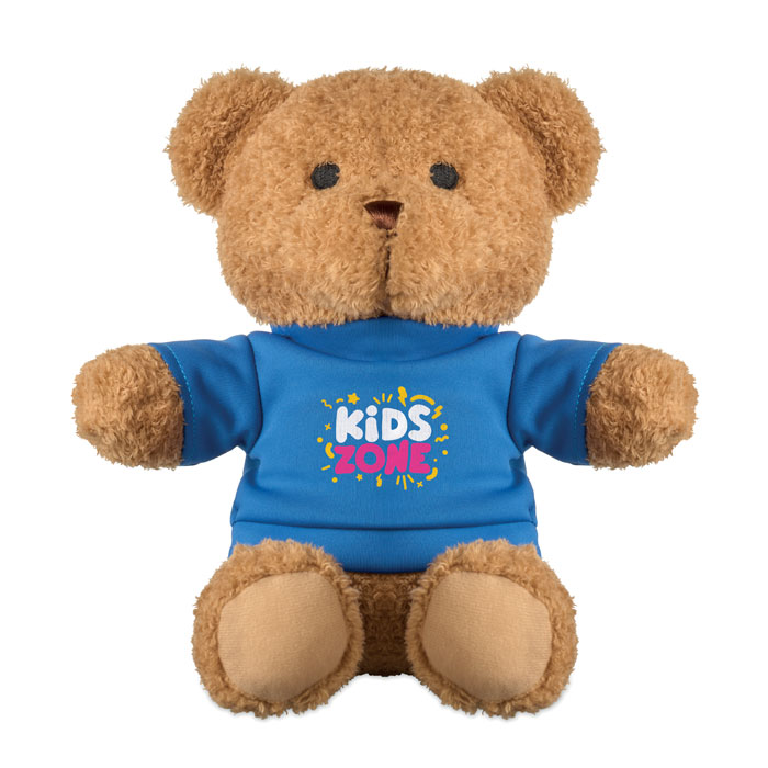 Ourson en peluche avec t-shirt bleu Kids Zone