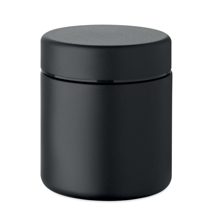 Boîte cylindrique noire avec couvercle