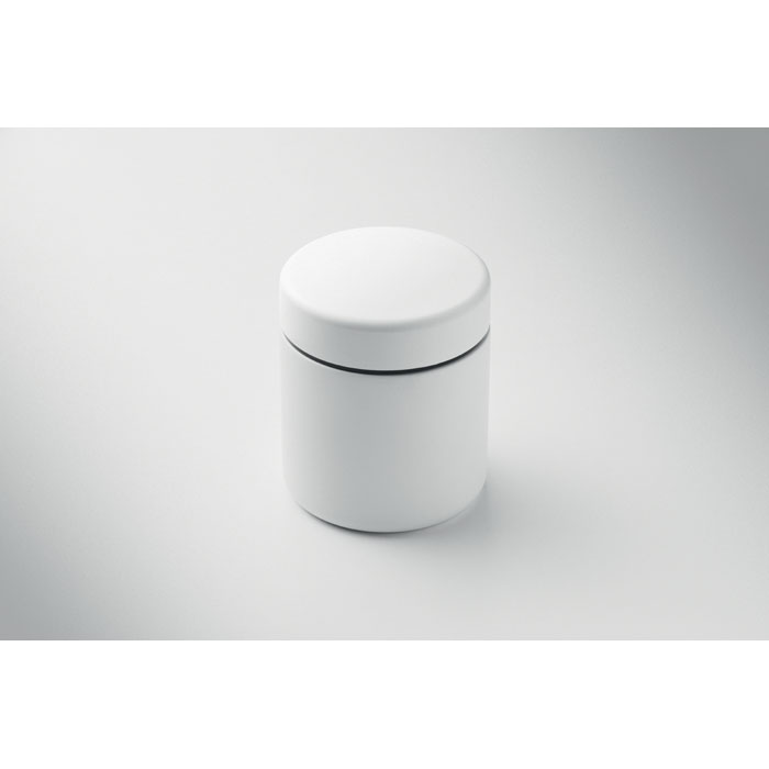 Pot cosmétique blanc avec couvercle rond