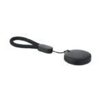 Porte-clés rond noir avec cordon court