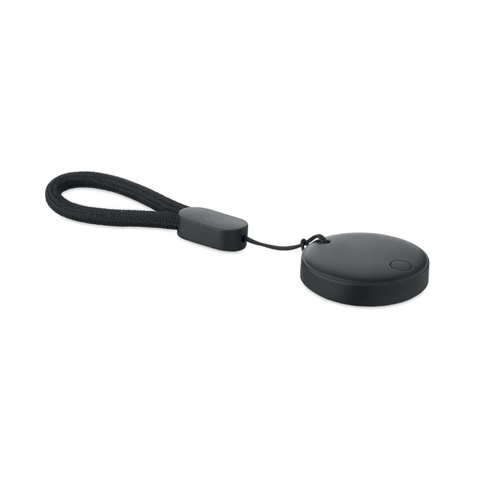 Porte-clés rond noir avec cordon court