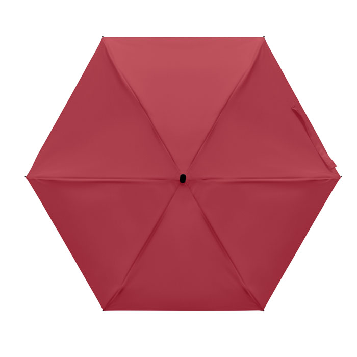 Parapluie rouge ouvert vu de dessus