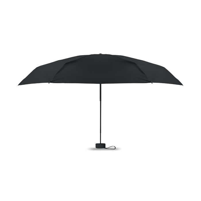 Parapluie noir ouvert sur fond blanc
