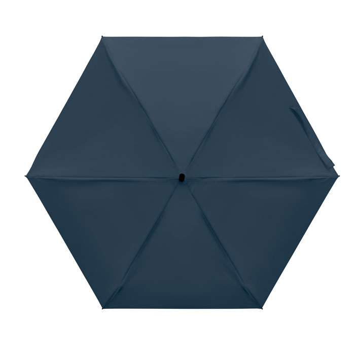 Parapluie bleu marine ouvert vu du dessus