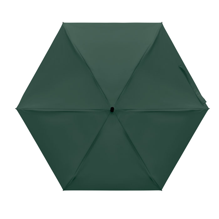 Parapluie vert ouvert vu de dessus