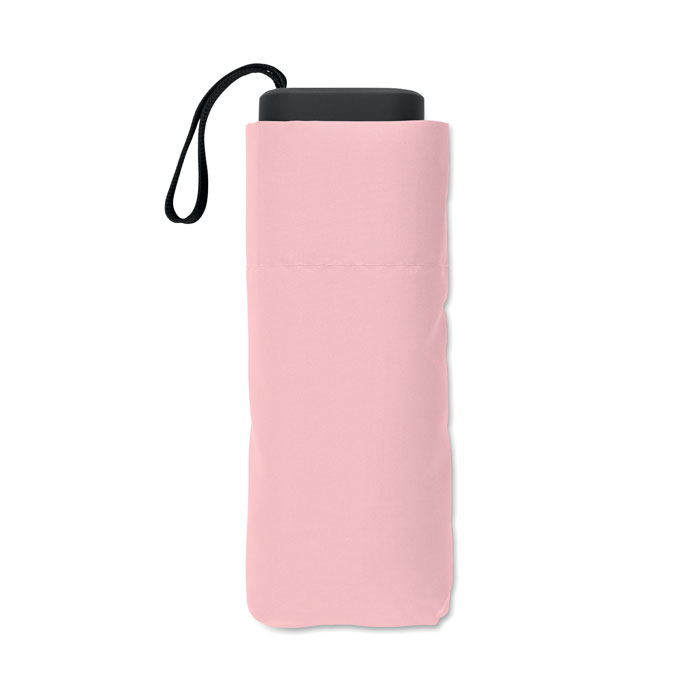 Parapluie pliant rose avec housse et sangle
