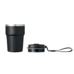 Gobelet isotherme noir avec couvercle détachable