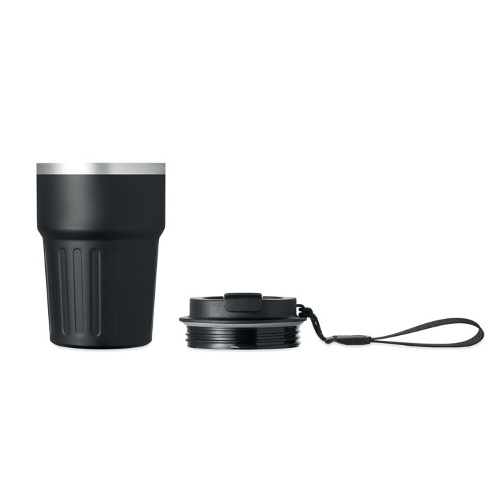 Gobelet isotherme noir avec couvercle détachable