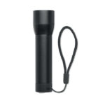 Lampe de poche noire avec dragonne