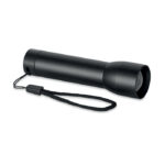 Lampe de poche noire avec dragonne