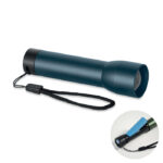 Lampe de poche bleue avec dragonne noire
