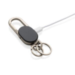 Porte-clés métallique avec câble de charge USB