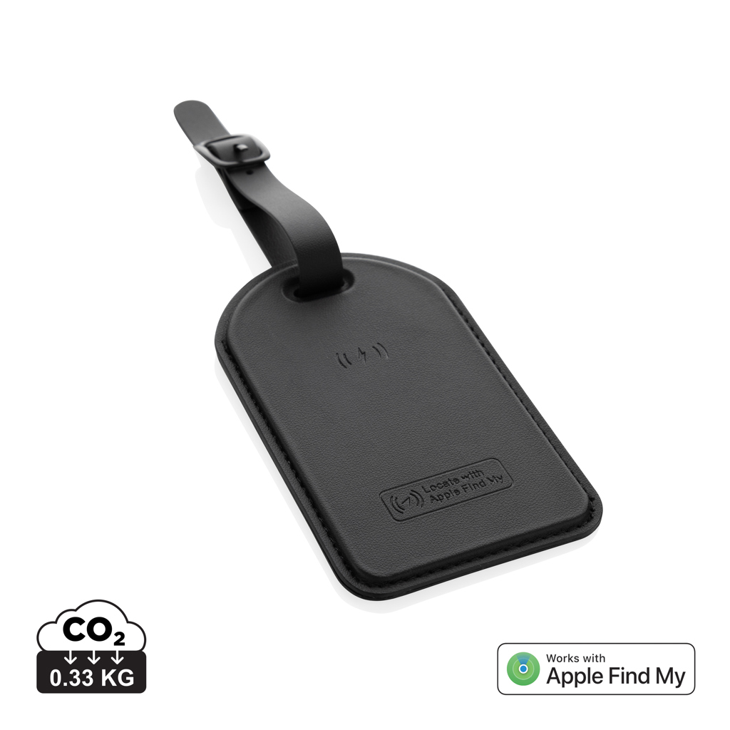 Étiquette de bagage noire compatible Apple Find My