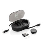 Kit adaptateurs et câbles de chargement noir compact