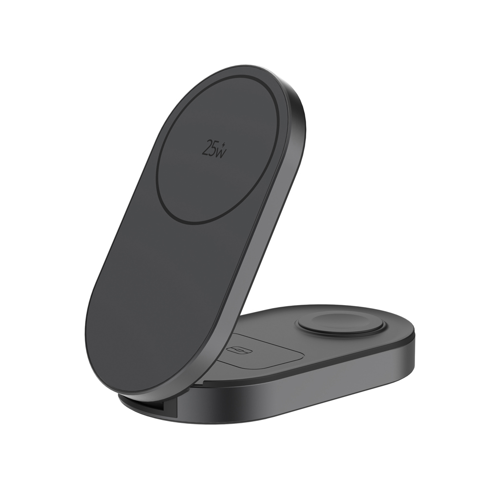 Chargeur sans fil double noir 25W