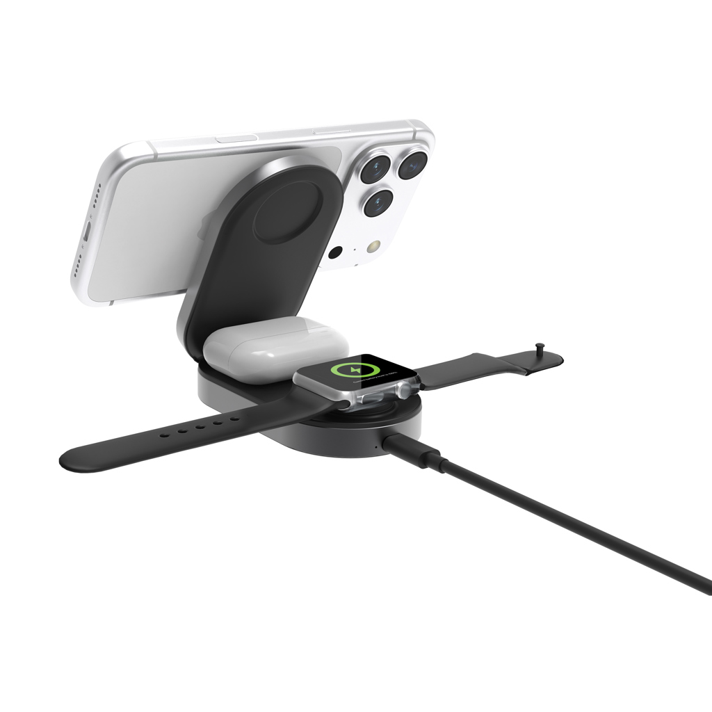Station de charge sans fil pour appareils Apple.