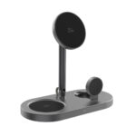 Station de charge sans fil triple noire moderne