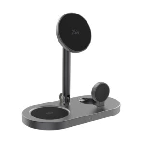 Station de charge sans fil triple noire moderne