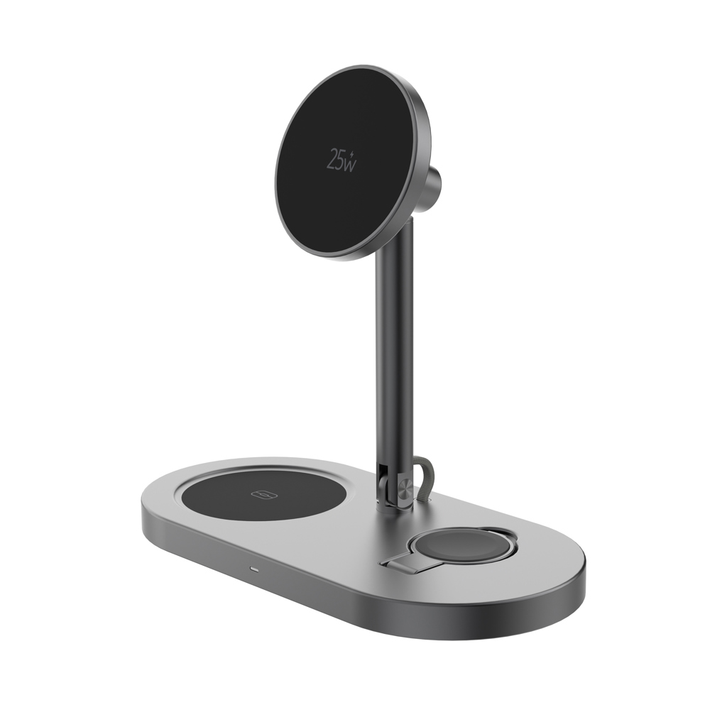 Station de charge sans fil multi-appareils grise