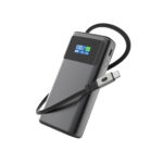 Batterie externe noire avec câble USB-C intégré
