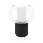 Lampe moderne en verre avec base noire