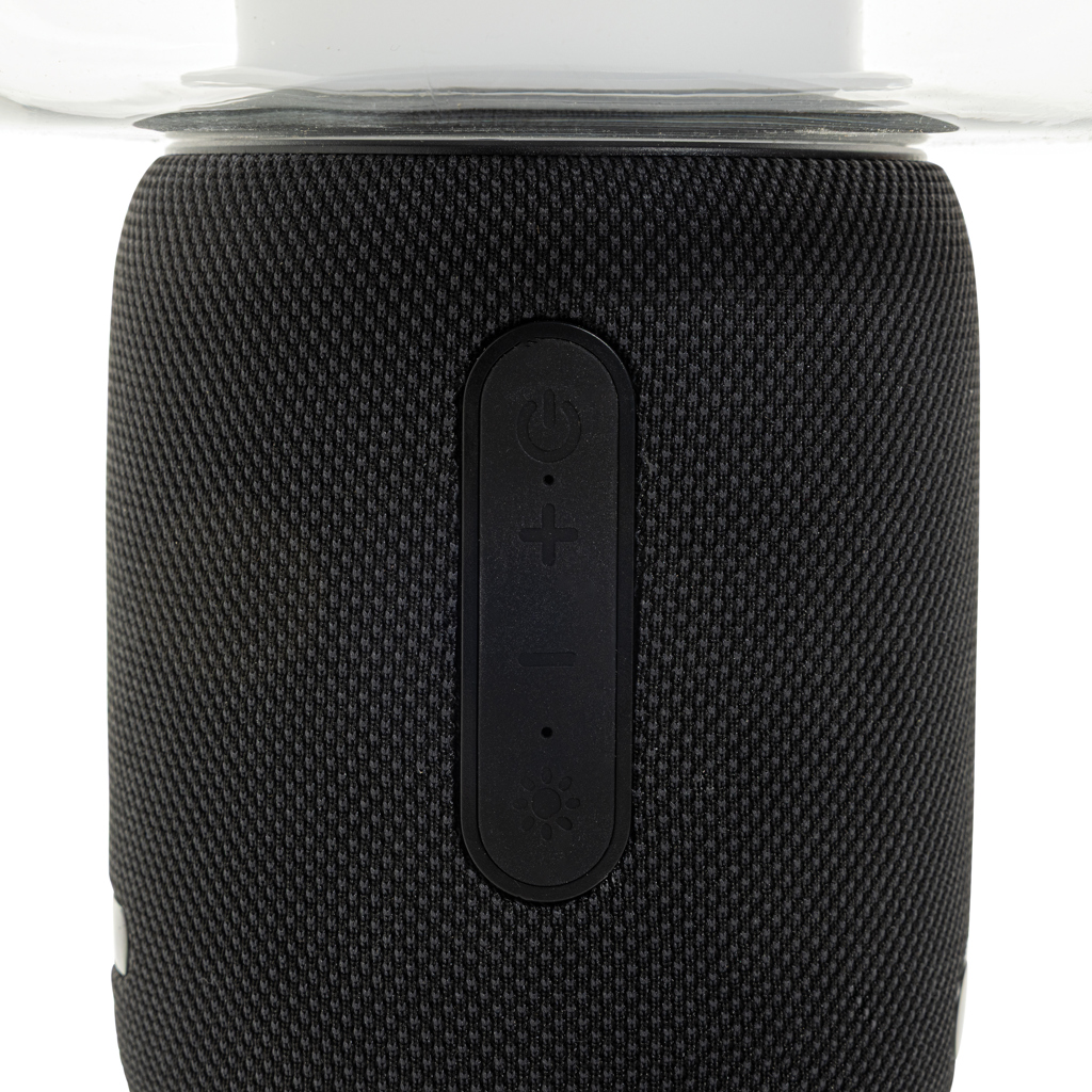 Enceinte portable noire avec boutons de commande