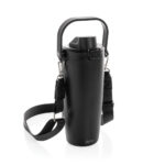Gourde noire avec sangle de transport